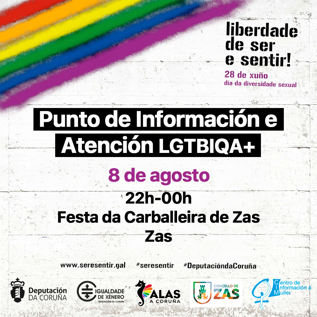 Punto de información e atención LGTBIQA+ nas Festa da Carballeira de Zas