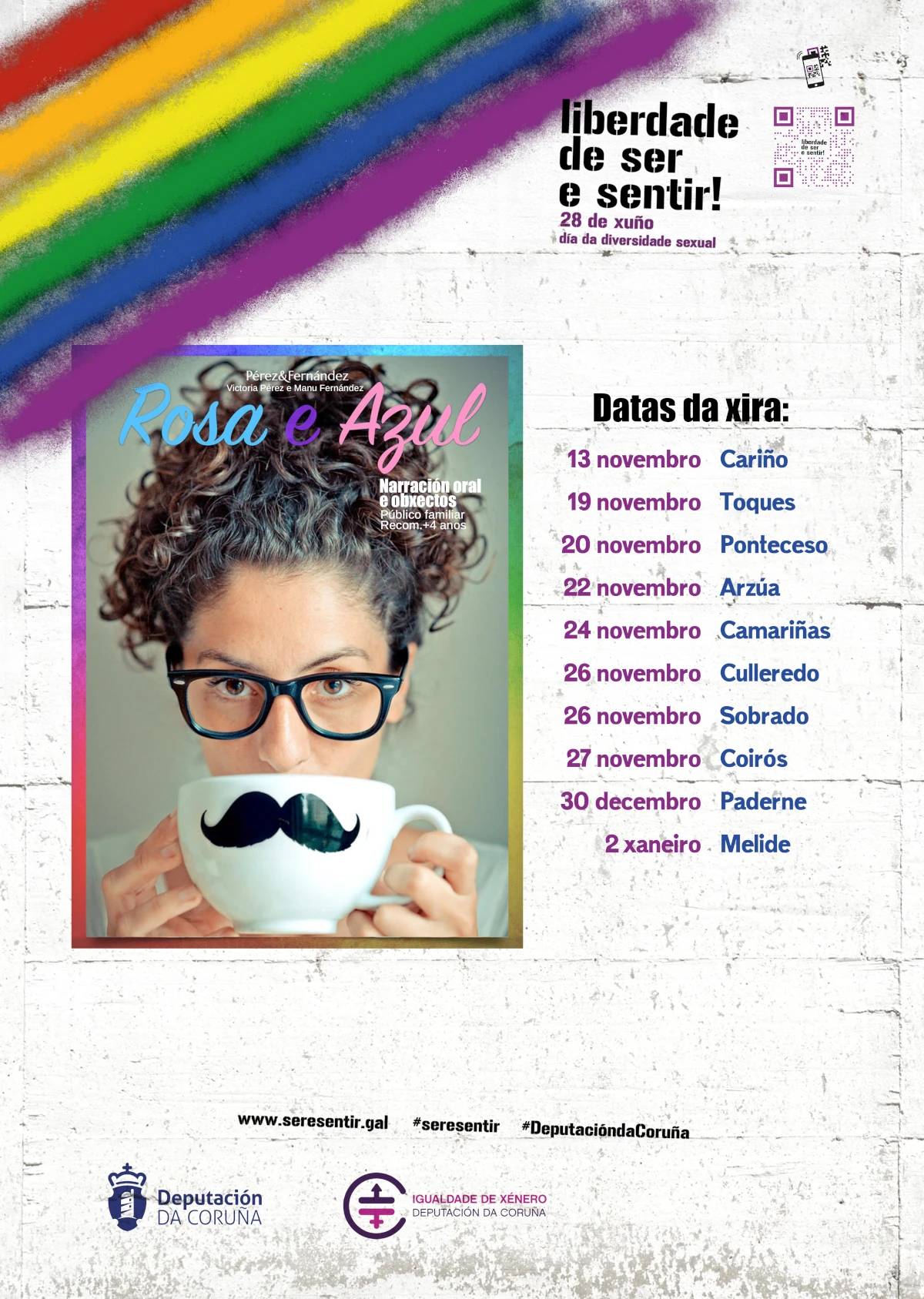 cartel de Rosa e Azul coas datas da xira