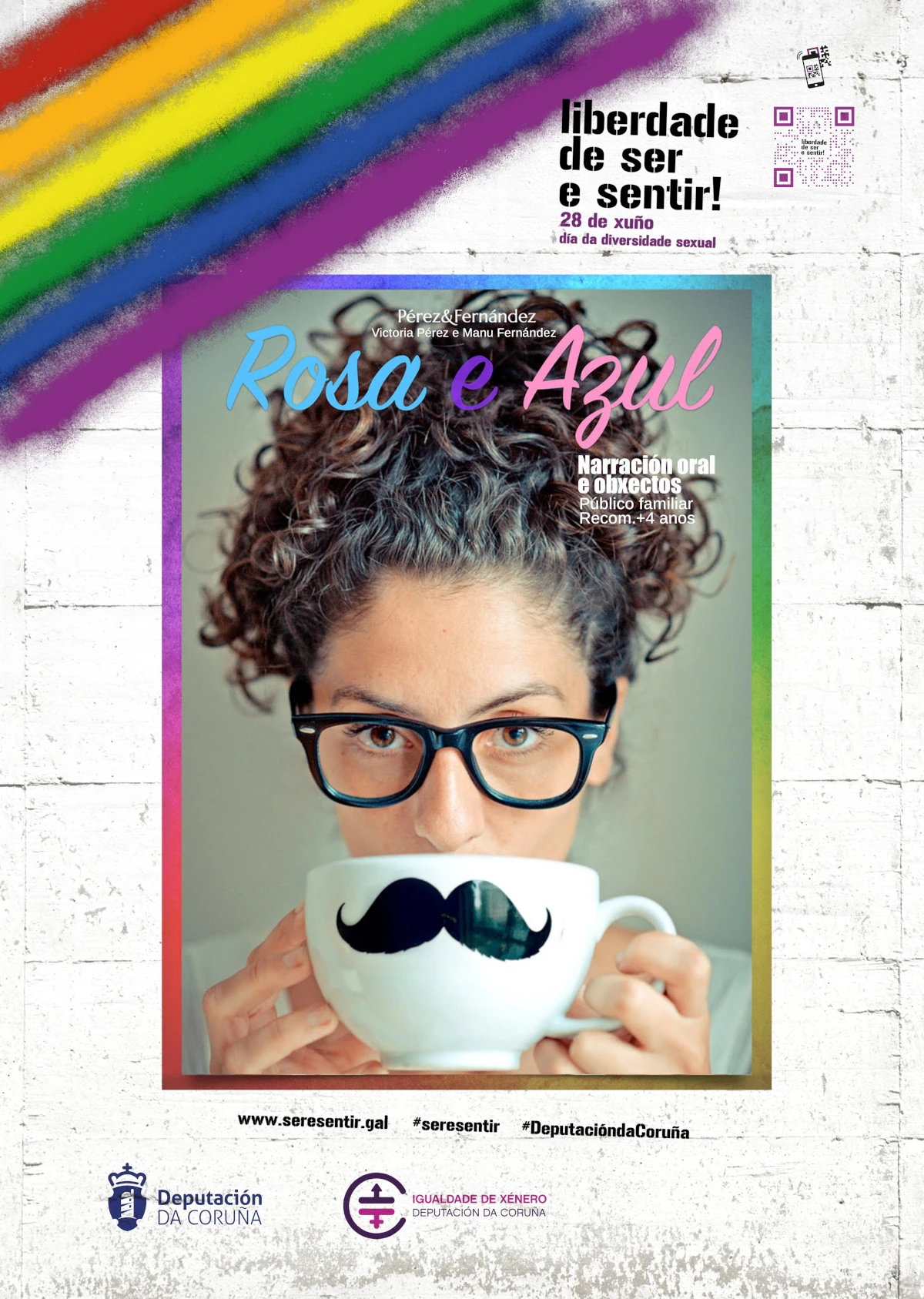 cartel de Rosa e Azul, un espectáculo de narración oral